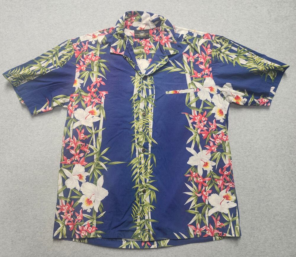 Royal Creations Hawaiian Floral Button Up Shirt Made in Hawaii Men's Large